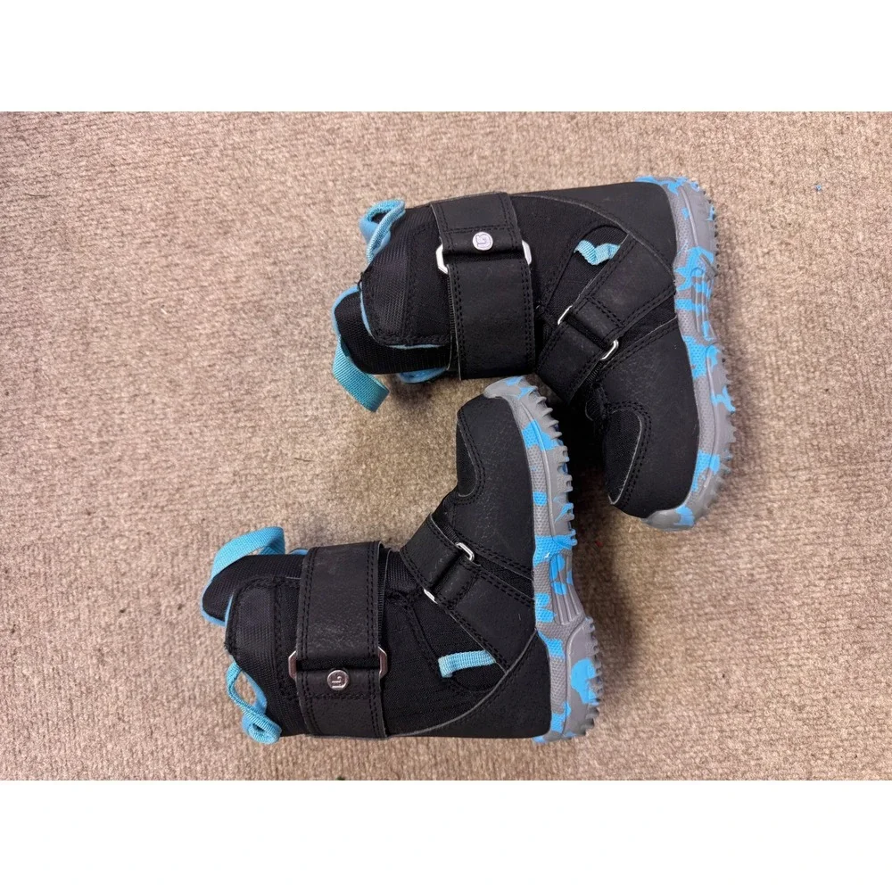 Burton Mini-Grom Snowboard Boots Youth 10C Black Blue 10645102